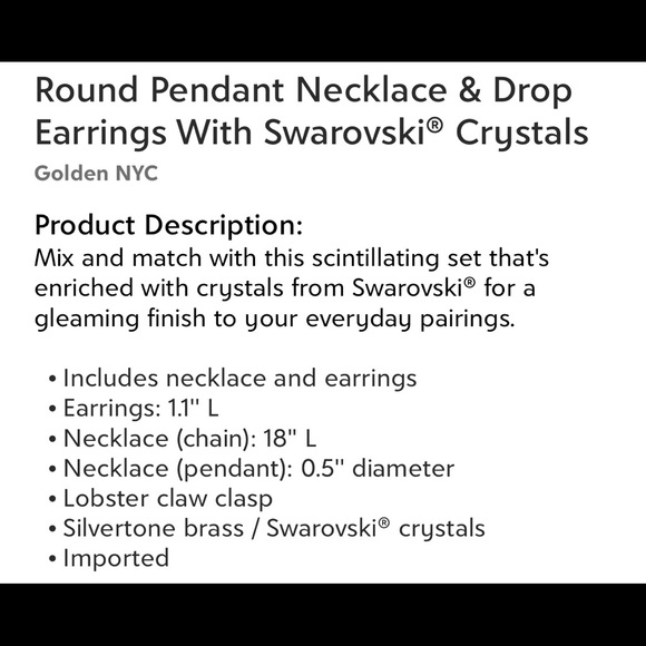 Swarovski necklace with drop Earring Set - Picture 5 of 5
